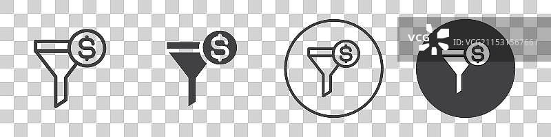 带有美元符号的漏斗图标logo轮廓图片素材
