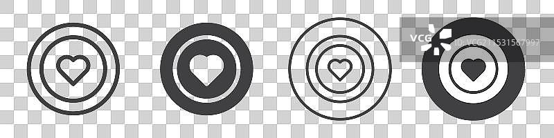 盘子上的心形图标轮廓图片素材