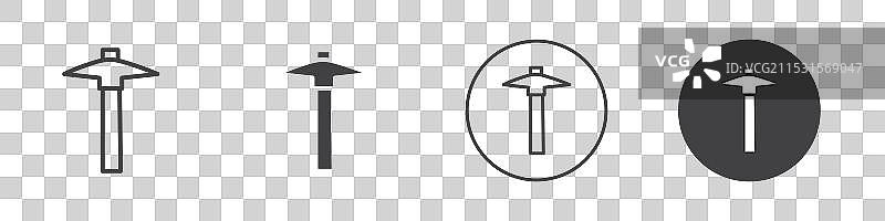 镐图标标志轮廓图片素材