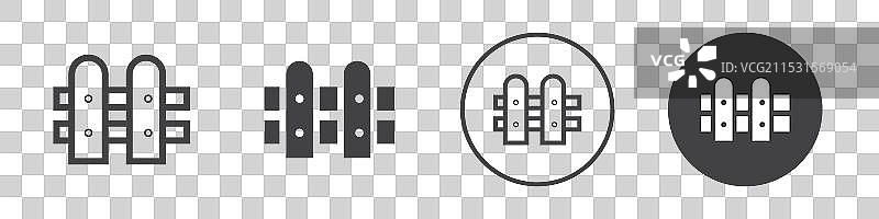 木栅栏图标标志轮廓图片素材