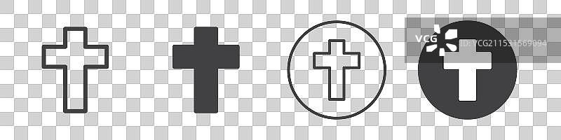 宗教十字图标轮廓图片素材