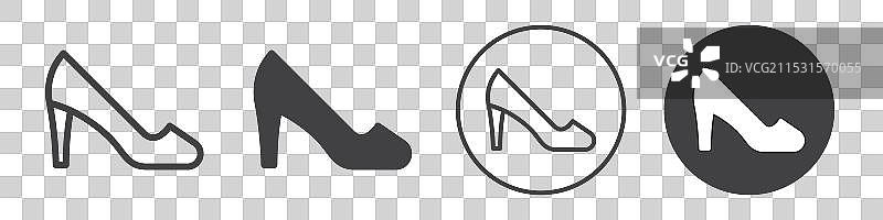 女性鞋子图标标志轮廓图片素材
