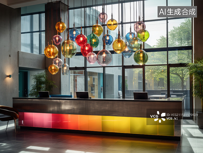 【AI数字艺术】装修现代的休息室内部图片素材