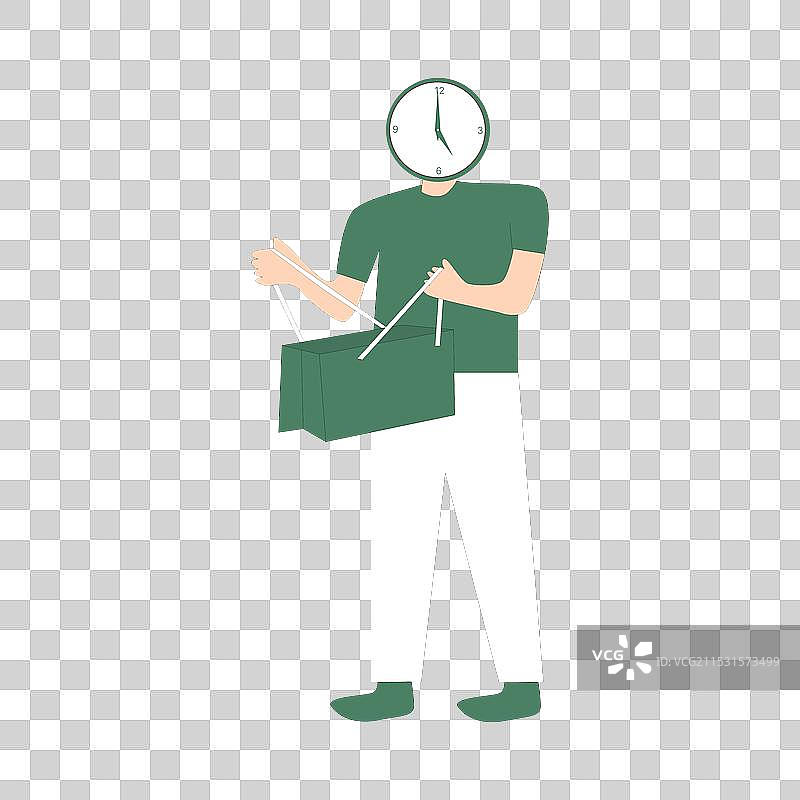 男子使用购物袋购物图片素材