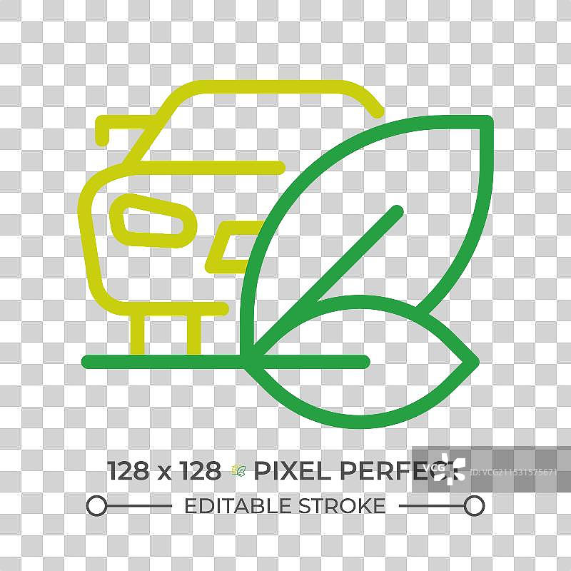 双色线条图标的环保汽车图片素材