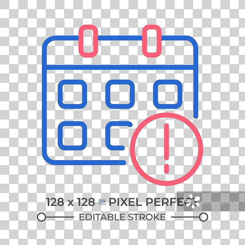 重要的日历通知，双色设计图片素材