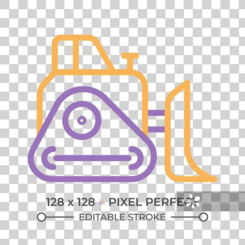 两色推土机线条图标图片素材