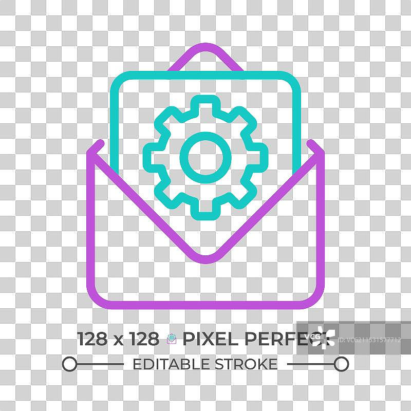 电子邮件设置双色线条图标图片素材