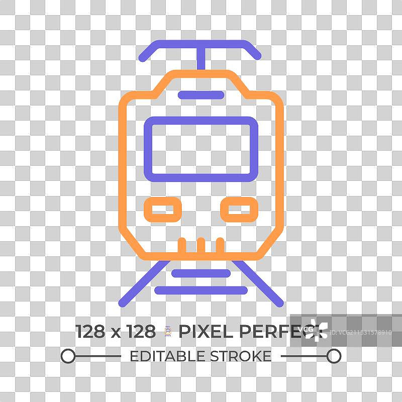 电动火车双色线条图标图片素材