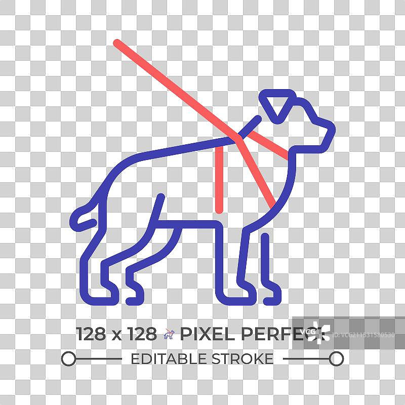 双色导盲犬线条图标图片素材