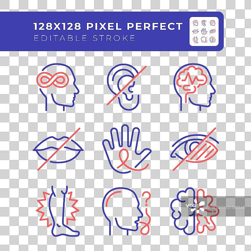 感知障碍者与双色线图片素材