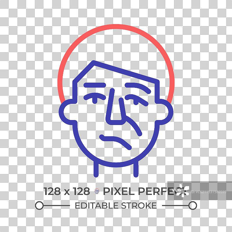 面神经麻痹双色线条图标图片素材