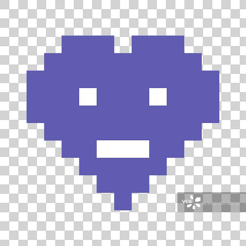 像素风格的心形表情符号，中性或沮丧图片素材