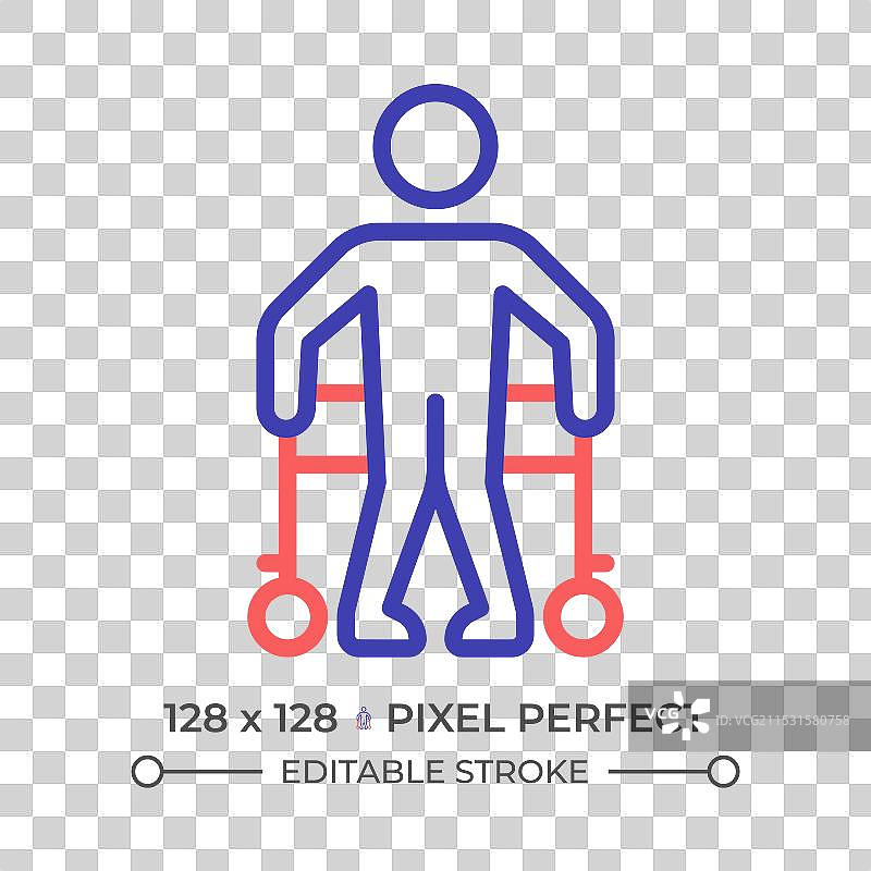脑瘫双色线条图标图片素材
