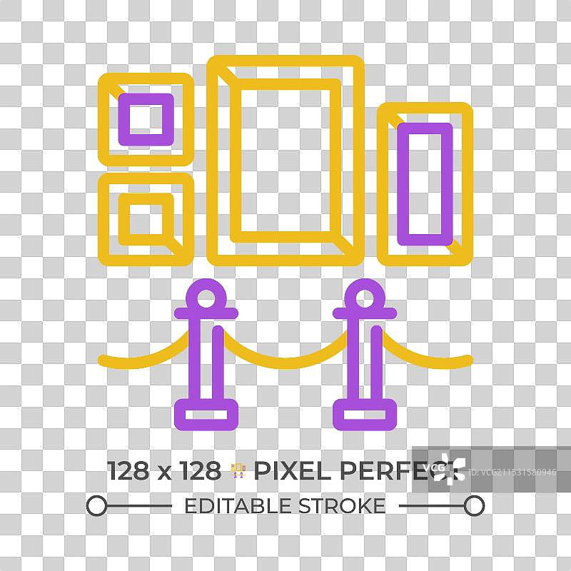 艺术展览像素完美的双色线条图标图片素材