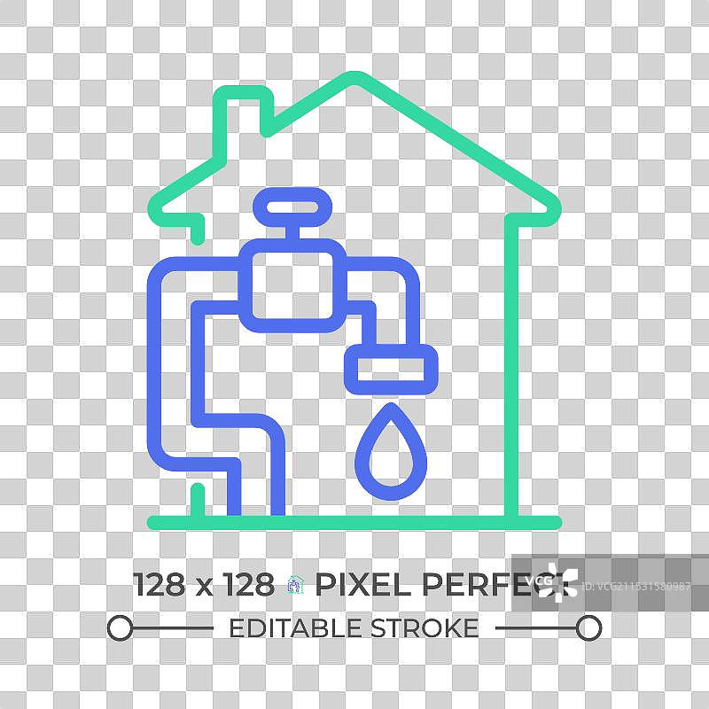 供水双色线条图标图片素材