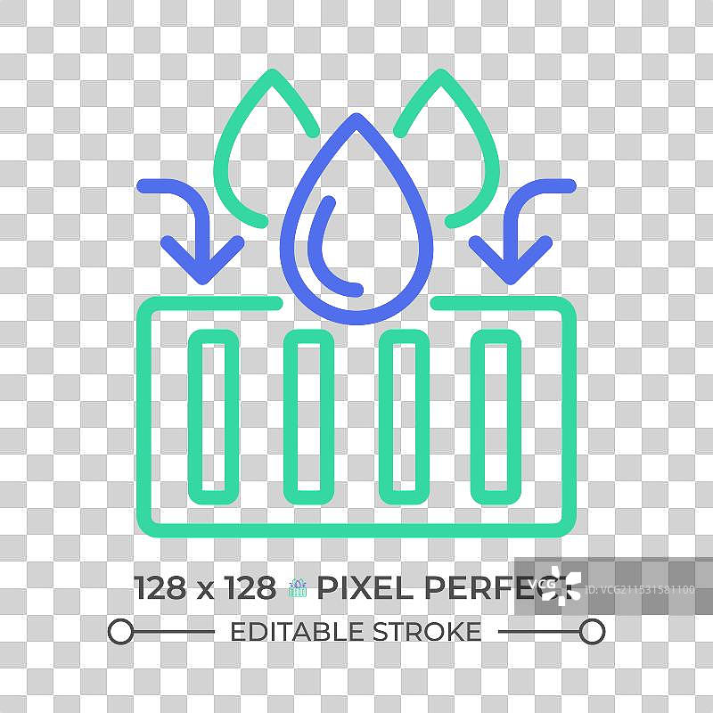 雨水径流双色线条图标图片素材