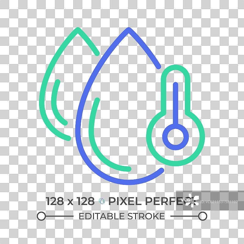 水温双色线条图标图片素材