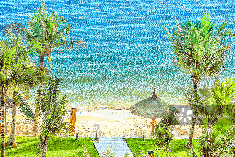 越南著名海滨旅游度假胜地芽庄珍珠岛景观图片素材