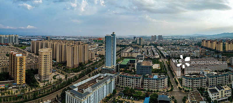 嵩明县 银杏广场 黄龙山 兰茂广场 滨河公园 航拍图片素材