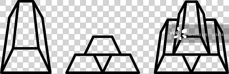 金融资产投资金条图标集图片素材