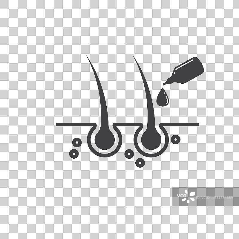 黑发根掉油精华图标元素图片素材