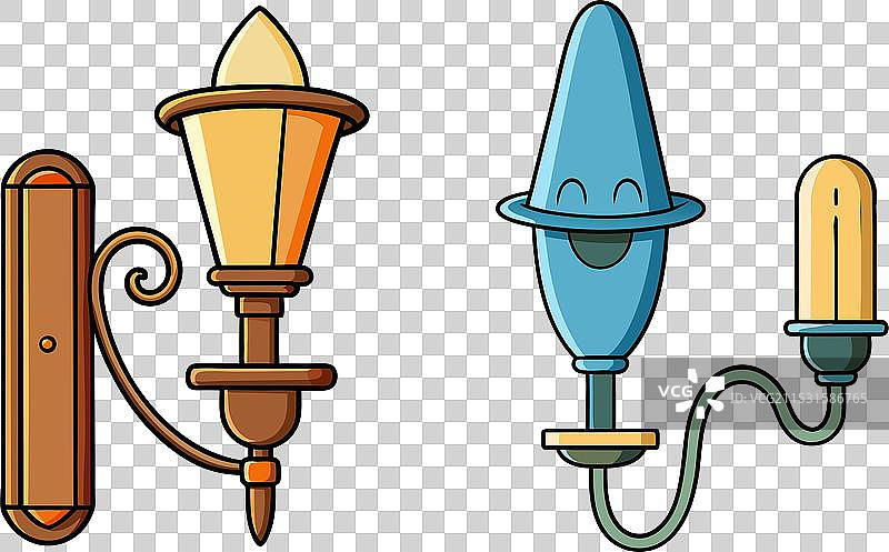 墙壁壁灯、椅子和大全身镜图片素材