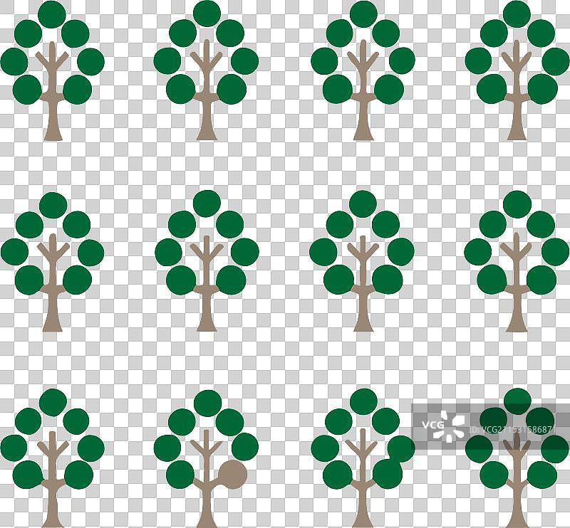 对称树木的图案图片素材