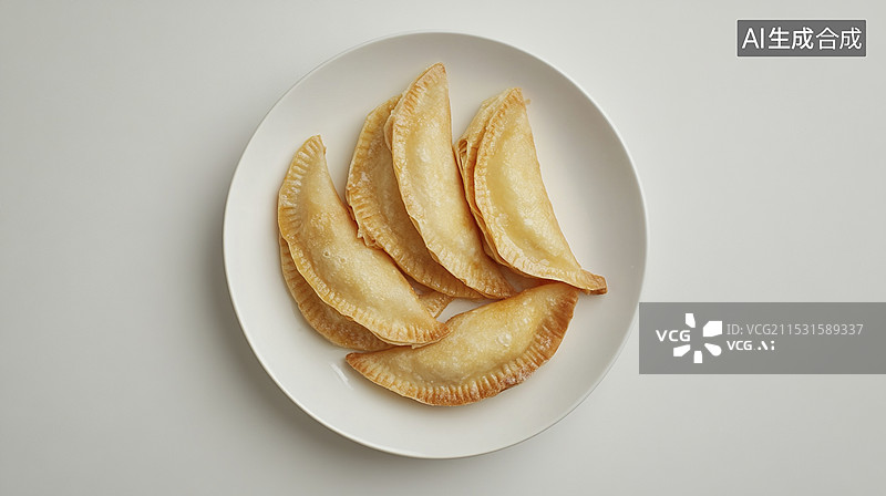【AI数字艺术】水饺煎饺特写图片素材