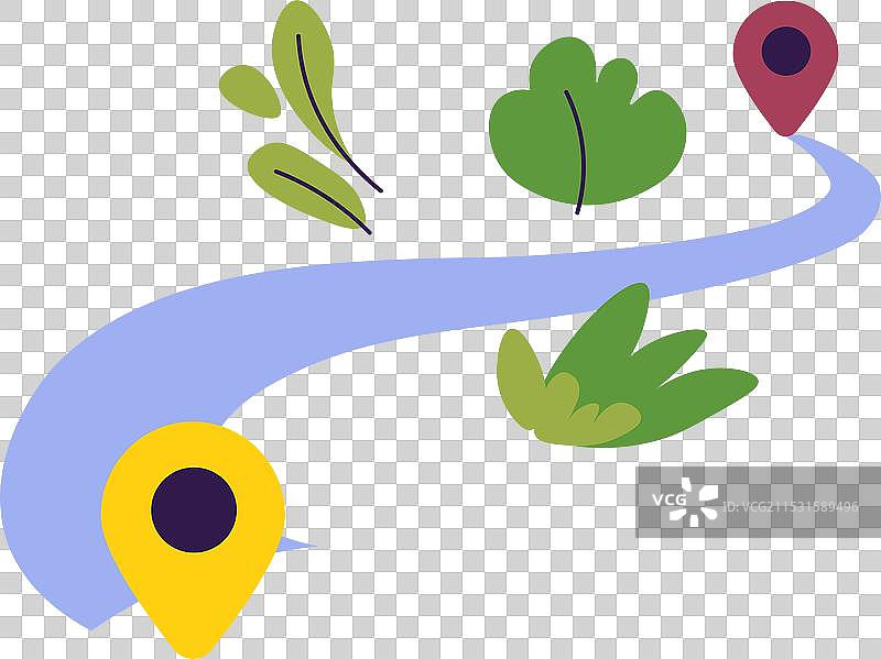 带有标记针的路线图图片素材