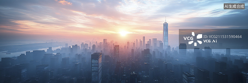 【AI数字艺术】城市中心的航拍背景图片素材