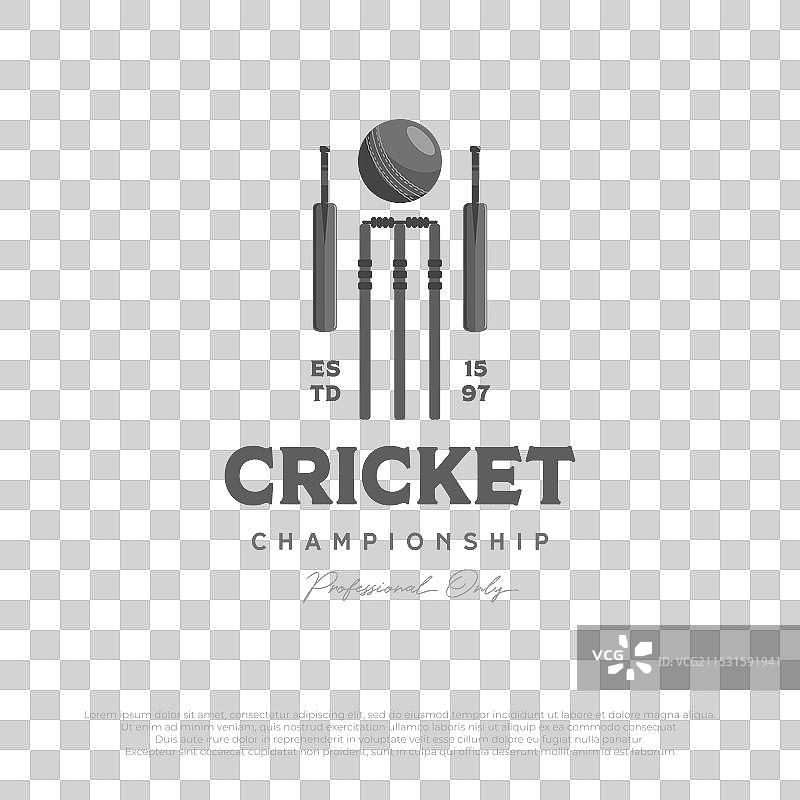 所有板球运动器材的标志模板图片素材