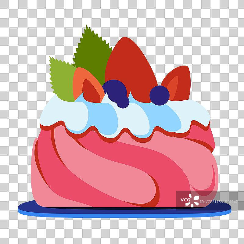 现代扁平设计风格的帕夫洛娃甜点单品图片素材