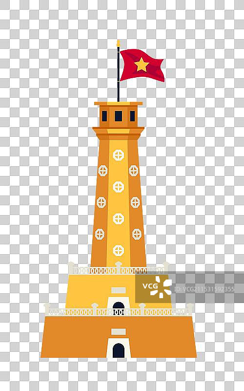 河内的旗塔 - 现代扁平设计风格图片素材