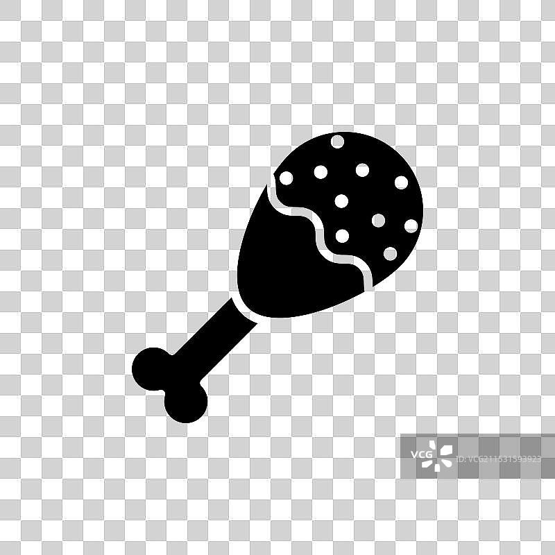 白色背景上的鸡腿咬合图标图片素材