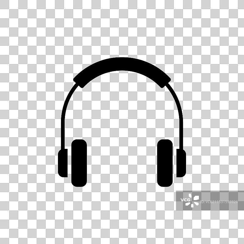 耳罩图标，背景为白色图片素材