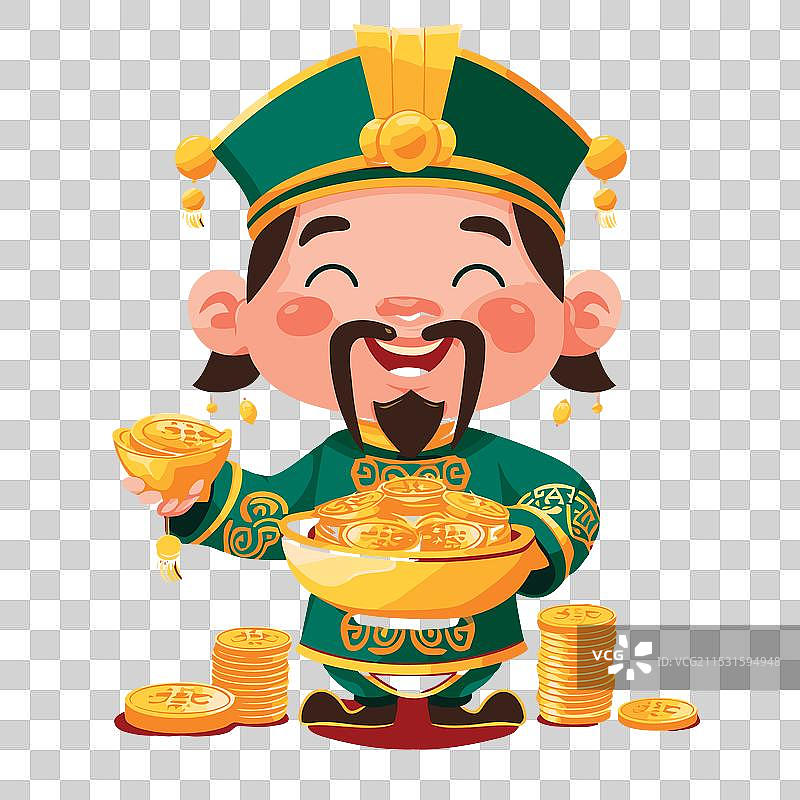 春节庆祝活动中的财神图片素材