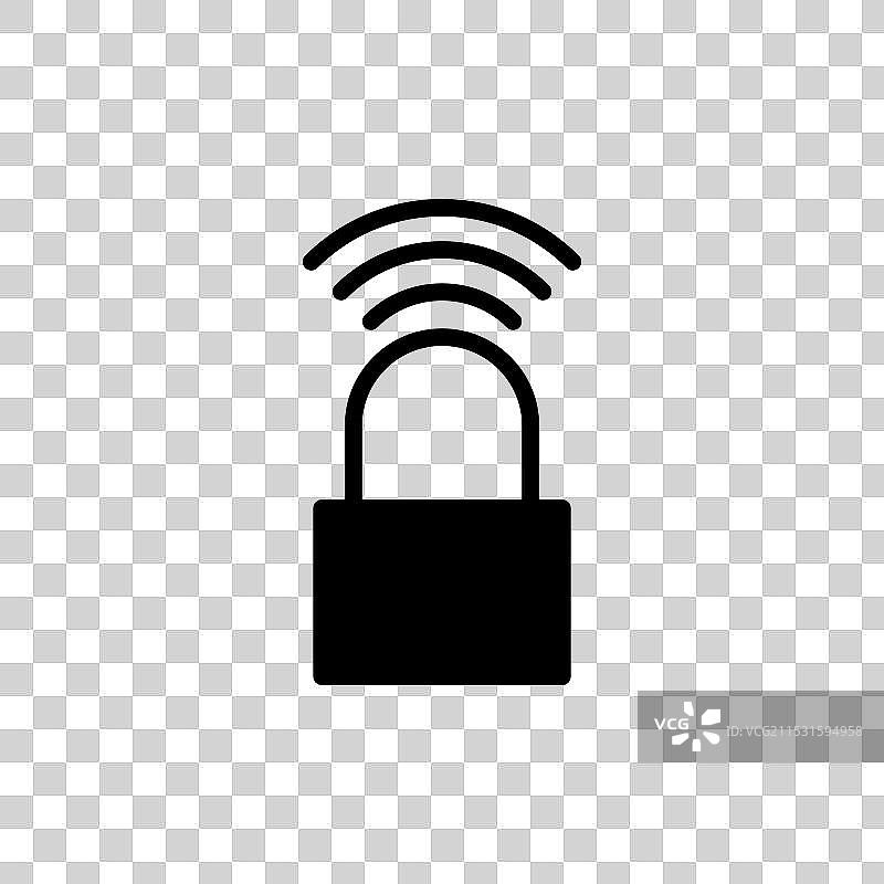 NFC锁图标，孤立在白色背景上图片素材