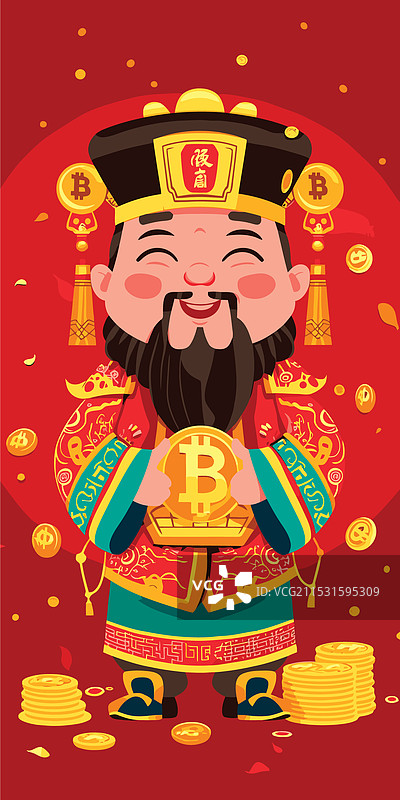 春节庆祝活动中的财神图片素材