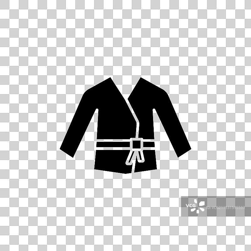 白色背景上的武术制服图标图片素材