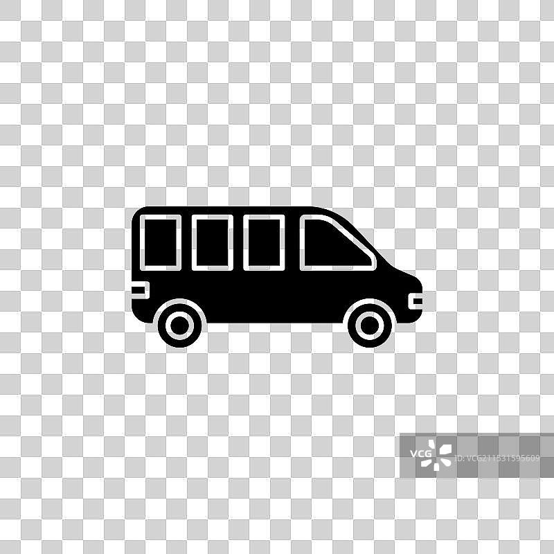 白色背景上的厢式车图标图片素材