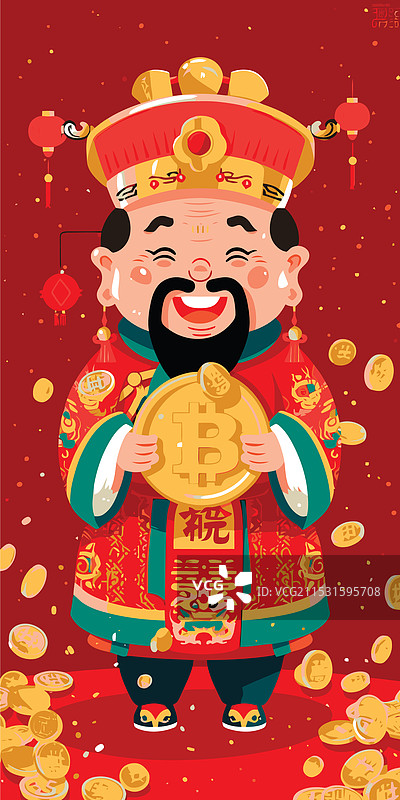 春节庆祝活动中的财神图片素材