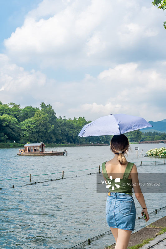 杭州西湖夏日风光图片素材
