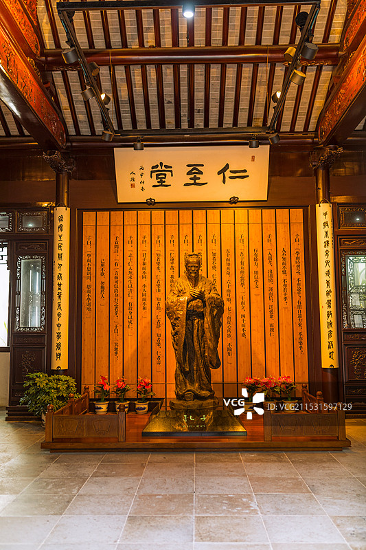 苏州教育博物馆 孔子像，柴园图片素材