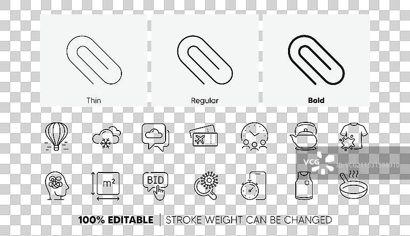 雪天焦虑与回形针线条图标图片素材