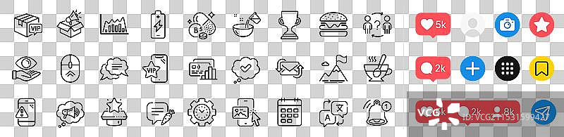 聊天气泡和警告信息行图片素材