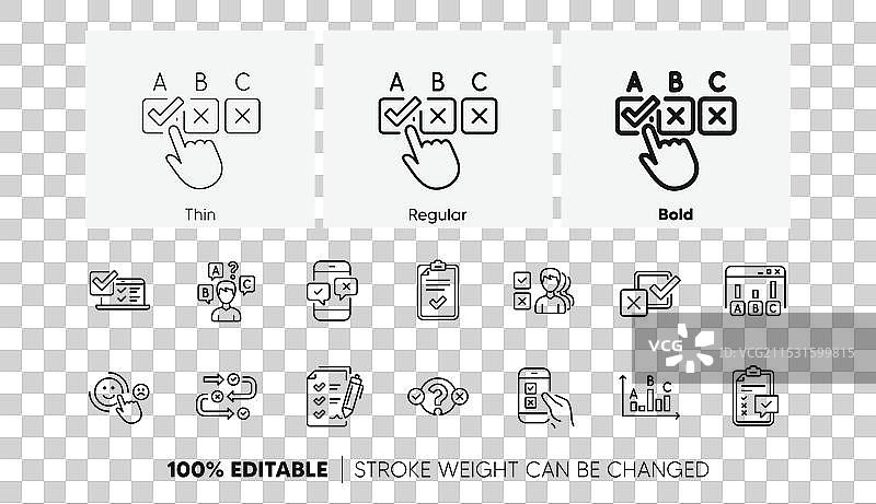 调查或报告线条图标意见客户图片素材