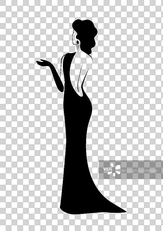 晚礼服轮廓的女孩图片素材