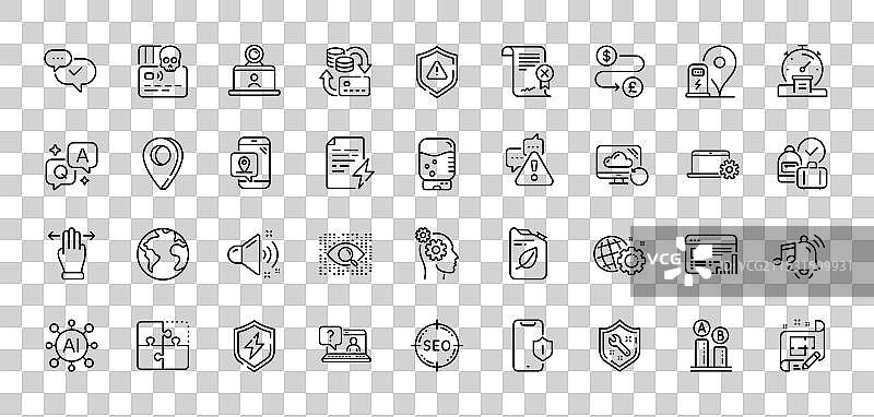 SEO 大声音效与 A/B 测试线条图标包图片素材
