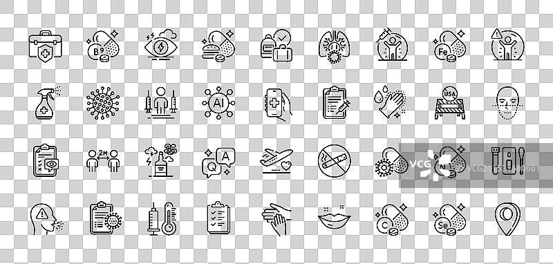 面部识别、冠状病毒与医疗图片素材